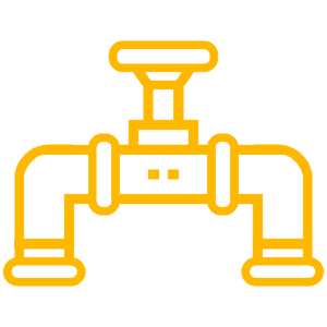 Yellow pipeline valve used in oil and gas industry.